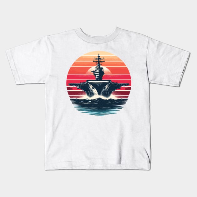 Aircraft carrier Kids T-Shirt by Vehicles-Art